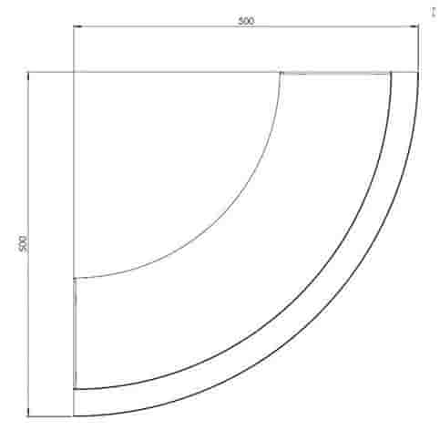 Cortenstaal keerwand buitenbocht 30 cm hoog