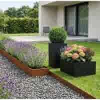 Cortenstaal keerwand buitenhoek 30 cm hoog
