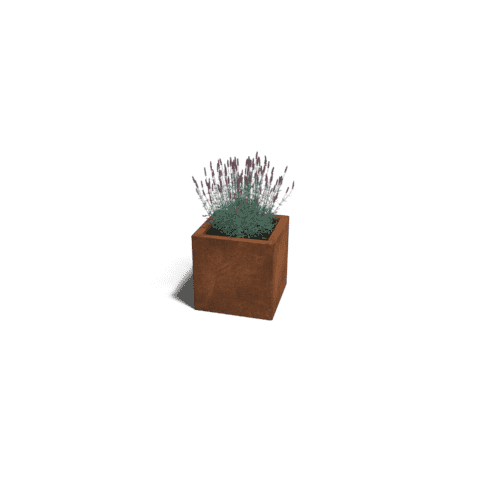 Cortenstaal plantenbak Miami 30x30 cm