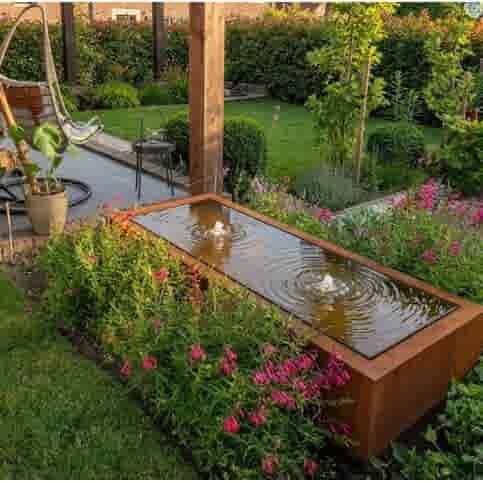 Cortenstaal watertafel 200x80x40 cm