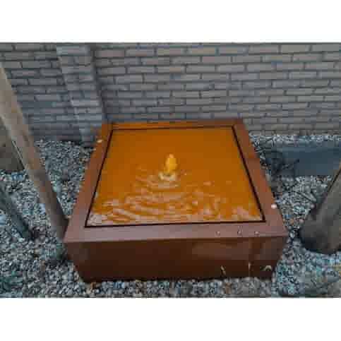 Cortenstaal watertafel 100x100x40 cm