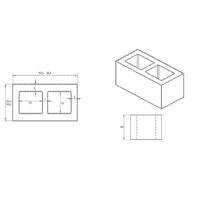 Betonblok 39x19,5x19 antraciet