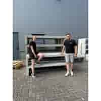 Tuinbank beton 220 cm wit/grijs