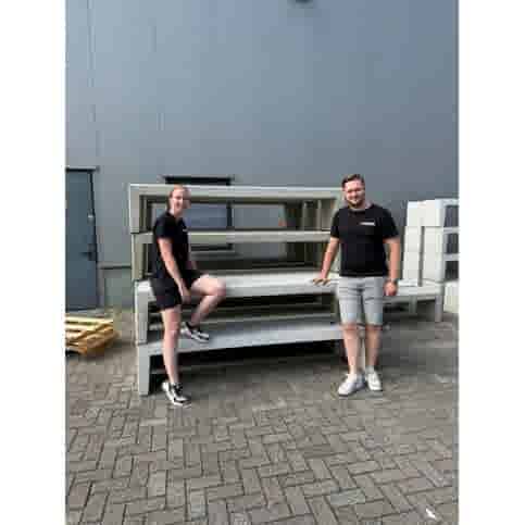 Tuinbank beton 220 cm wit/grijs
