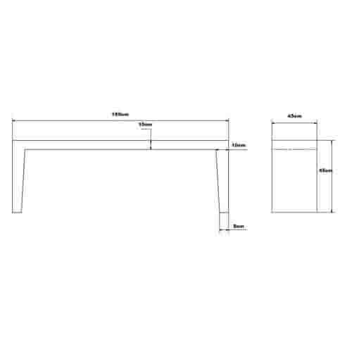 Tuinbank beton 150 cm wit/grijs
