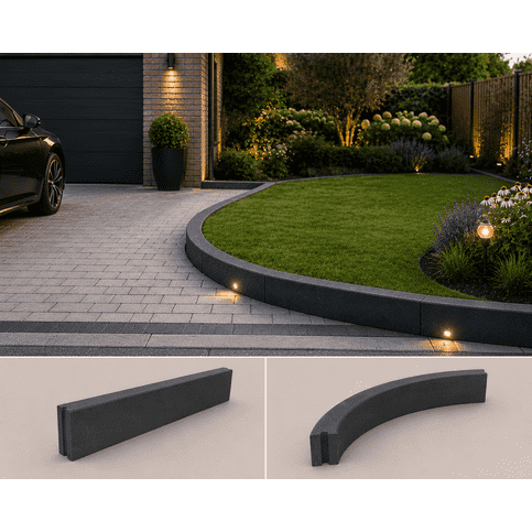 Betonband bochtbanden antraciet 10x20x78,5 cm R=0,5k antraciet 10x20x78,5 cm R=0,5 tot 15