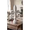 Elegant Franse lelie ornament wit beton 48 cm