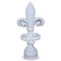 Elegant Franse lelie ornament wit beton 48 cm