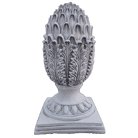 Elegante Betonnen Ananas Finial met Bladuitstraling 48 cm Elegante Betonnen Ananas Finial met Bladuitstraling 48 cm