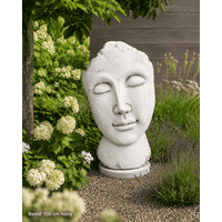 Betonnen Gezicht Beeld Groot 101 cm wit beton - Tuindecoratie