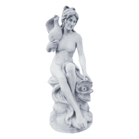 Betonnen tuinbeeld Elegante Vrouw met Schelpen 125 cm