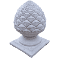 Sierlijke Betonnen Dennenappel Finial Breed - 43 cm