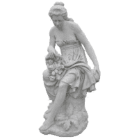 Betonnen tuinbeeld Elegante vrouw met bloemen 121 cm