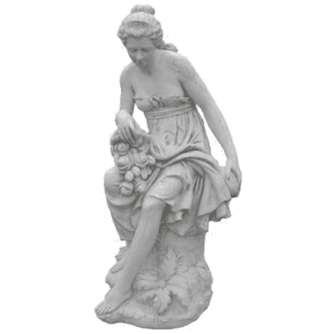 Betonnen tuinbeeld Elegante vrouw met bloemen 121 cm