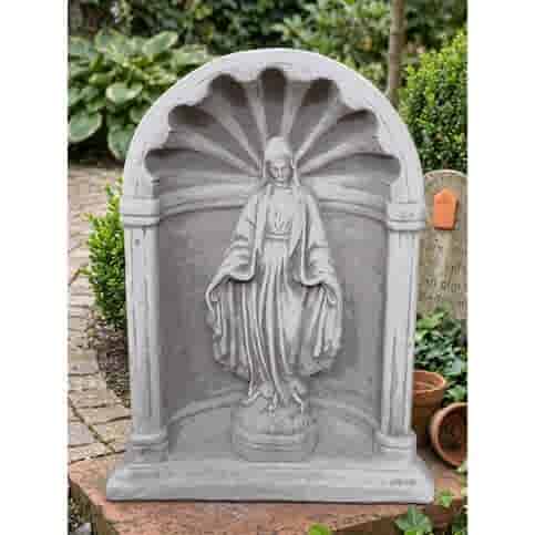 Maria beeld in sierlijke nis 94 cm