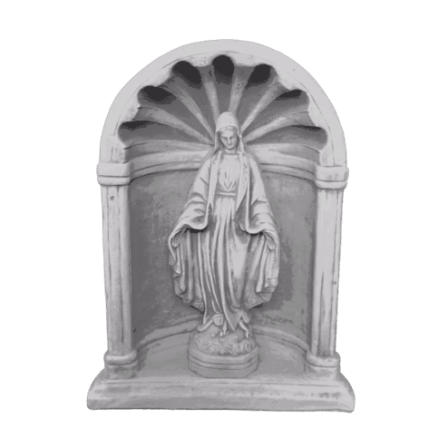 Maria beeld in sierlijke nis 94 cm