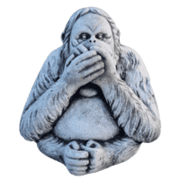 Betonnen orang-oetan beeld zwijgen 22 cm