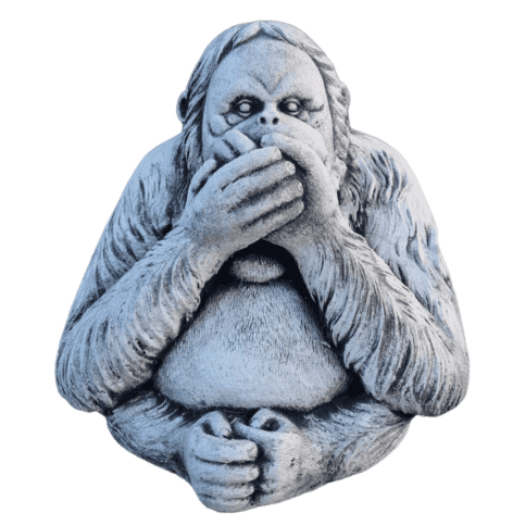 Betonnen orang-oetan beeld zwijgen 22 cm