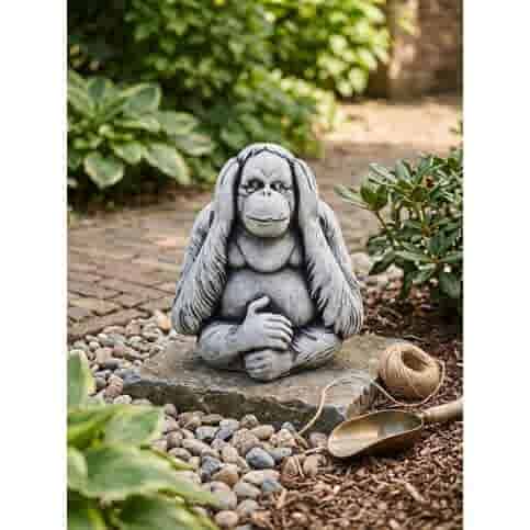 Betonnen orang-oetan beeld horen 22 cm
