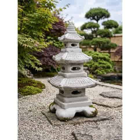 Japanse tuinlamp met drie verdiepingen 87 cm