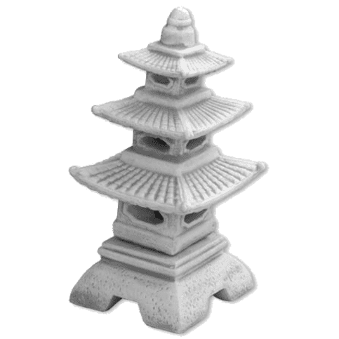 Japanse tuinlamp met drie verdiepingen ruw 46 cm