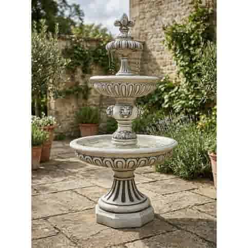 Sierlijke tuinornament fontein 276 cm hoog