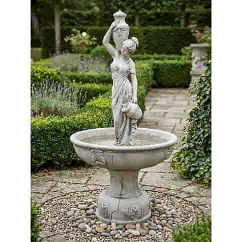 Luxe betonnen fontein Vrouw met waterkruiken 175 cm