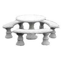 Betonnen Deluxe bankje met tafel set 82 cm