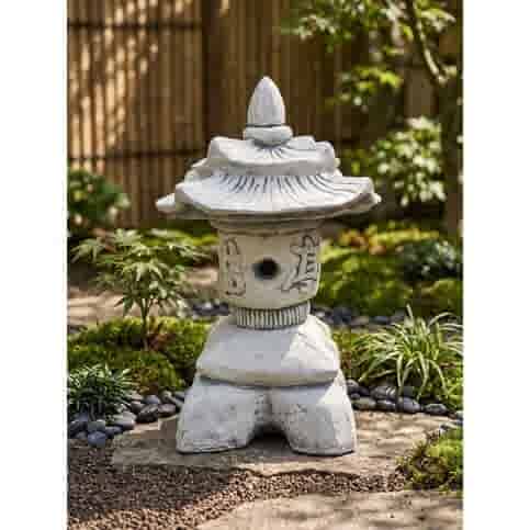 Japanse tuinlamp met tekens 45 cm