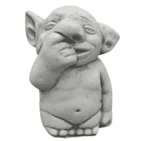 Betonnen trolbeeld met vinger in neus 22 cm