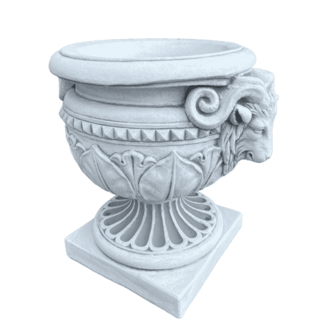Gedetailleerde sierlijke bloempot van beton - 75 cm hoog