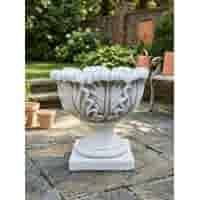 Decoratieve betonnen bloempot met bloemmotief 32x32 cm