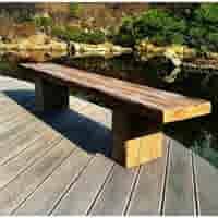 Stonewood bank 200 cm - Beton met houtlook
