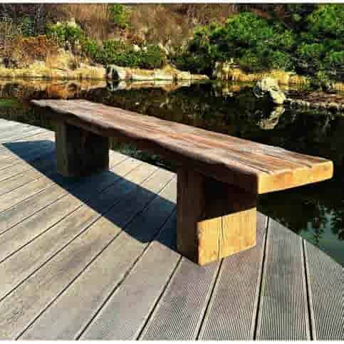Stonewood bank 200 cm - Beton met houtlook