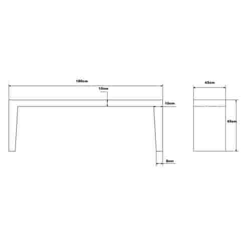 Tuinbank beton 180 cm licht antraciet