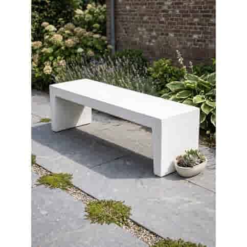 Tuinbank beton 180 cm wit/grijs