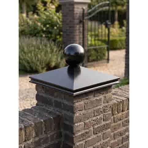 Paalmutsen met sierrand 50x40 cm met een bol van 14 cm
