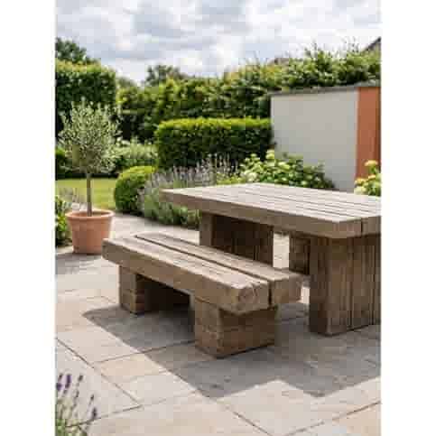 Stonewood blokbank 150 cm met houtlook