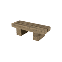 Stonewood blokbank 150 cm met houtlook
