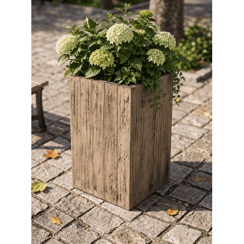 Bloembak Stonewood 45x45 cm en 80 cm hoog