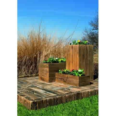 Bloembak Stonewood 45x45 cm en 80 cm hoog