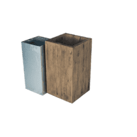 Bloembak Stonewood 45x45 cm en 80 cm hoog met galgavaniseerde inzet