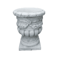 Klassieke betonnen bloempot met sierlijk bloemmotief 43x43 cm