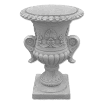 Betonnen bloempot met bloemmotief - Hoogte 30 cm