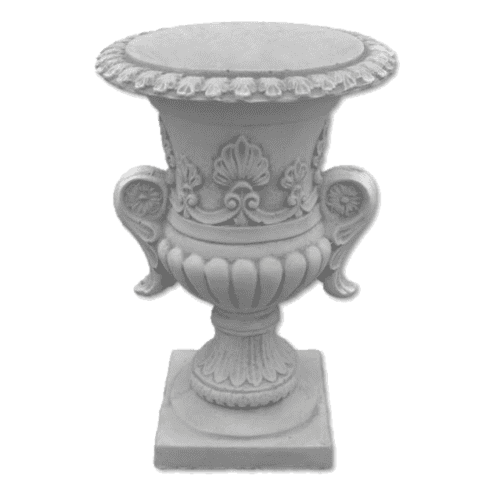 Betonnen bloempot met bloemmotief - Hoogte 30 cm