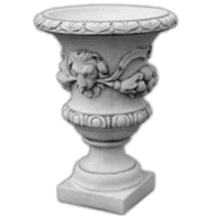 Betonnen bloempot met leeuw 69 cm hoog