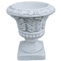 Betonnen bloempot met bladmotief - 29 cm hoog