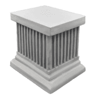 Kleine betonnen zuil met verticale strepen 24 cm hoog