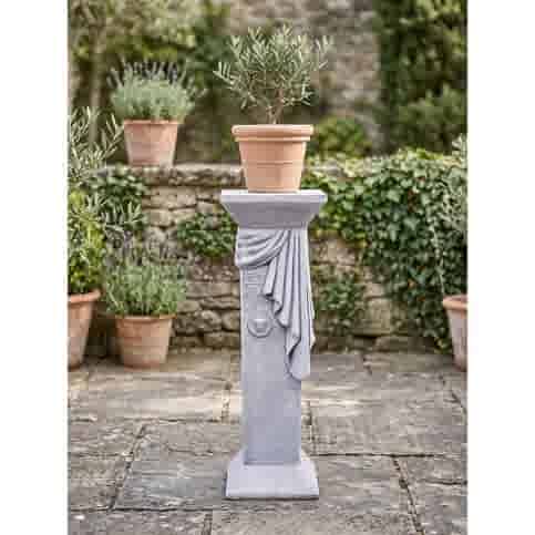 Griekse sokkel met Medusa embleem 98 cm hoog