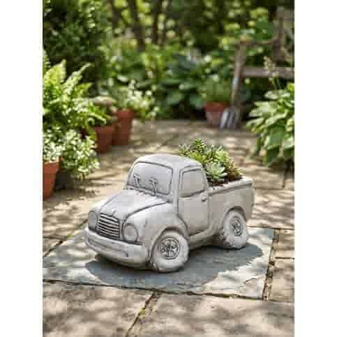 Betonnen plantenbak in de vorm van een Jeep H22 cm